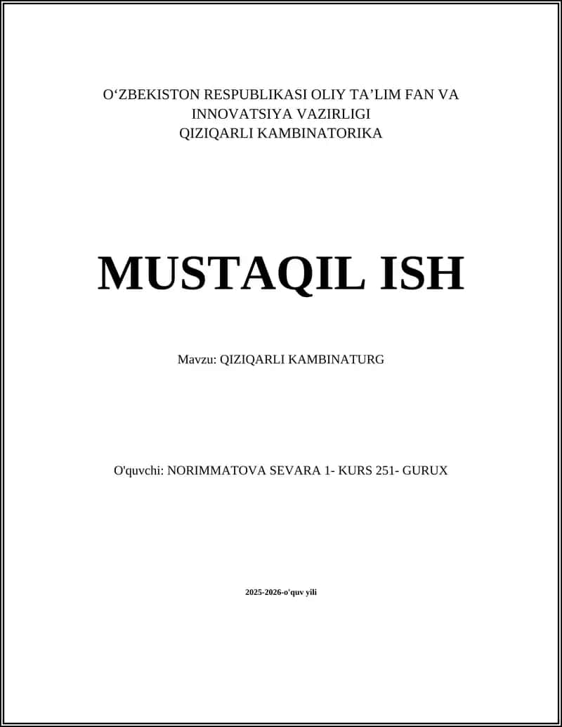 QIZIQARLI KAMBINATURG 1