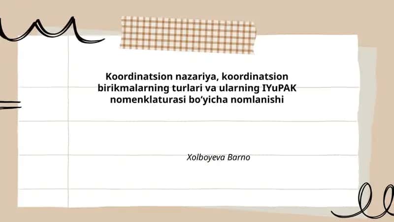 Koordinatsion nazariya 1
