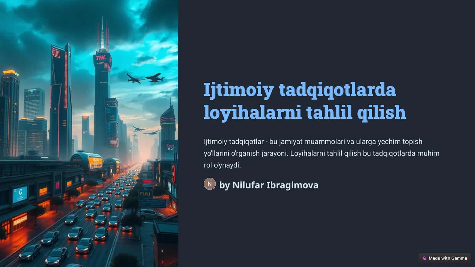 Loyihalarni tahlil qilish 1