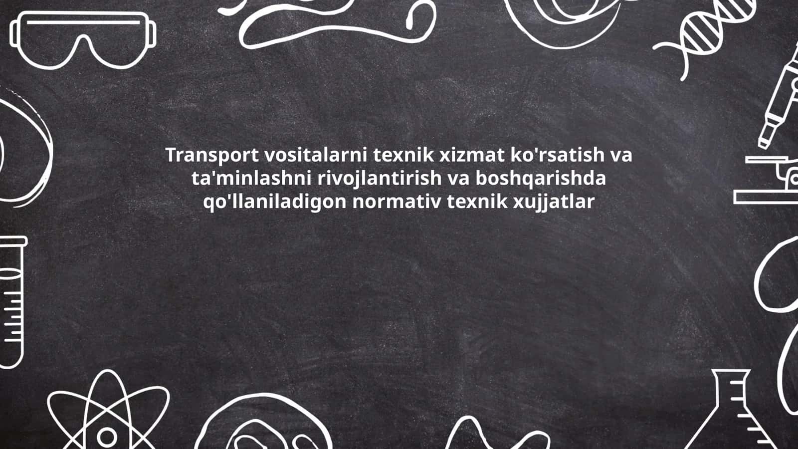 Texnik xizmat ko'rsatish standartlari 1