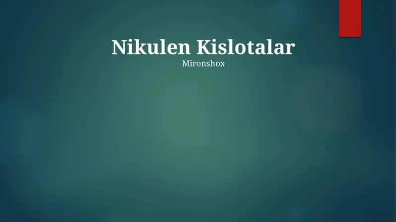 Nikulen Kislotalar 1