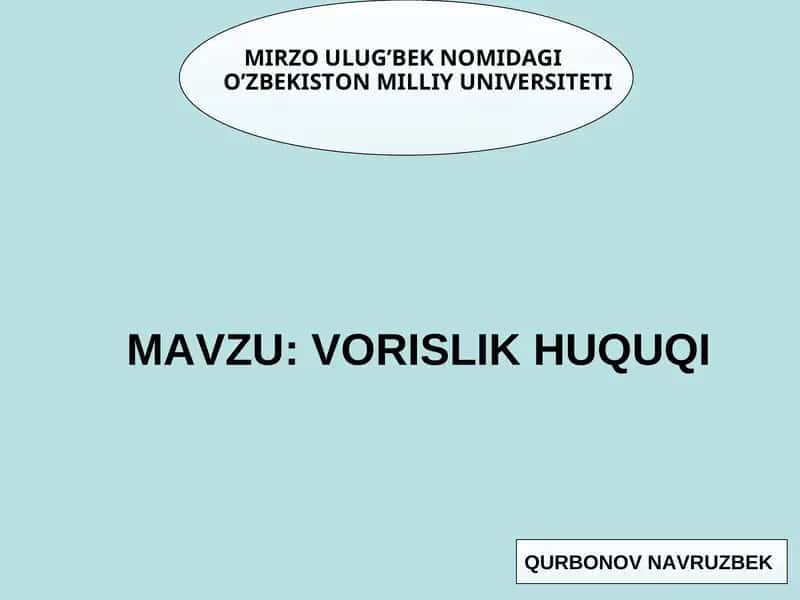 Vorislik Huquqi 1