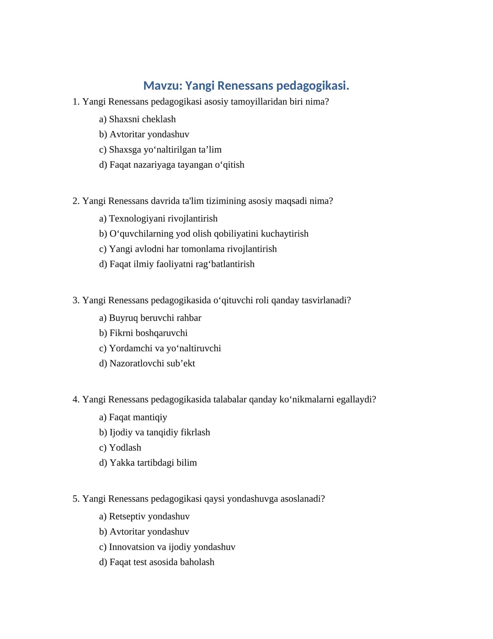 Yangi Renessans pedagogikasi 1