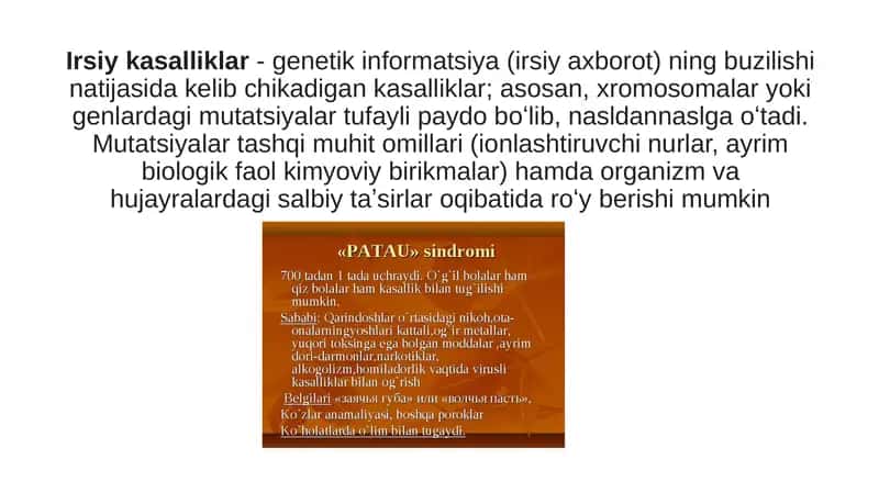 Irsiy kasalliklar 1
