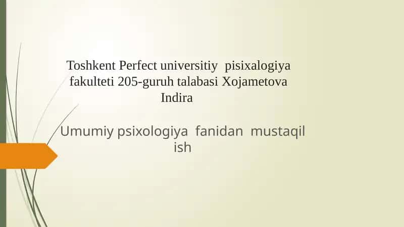 Umumiy psixologiya 1
