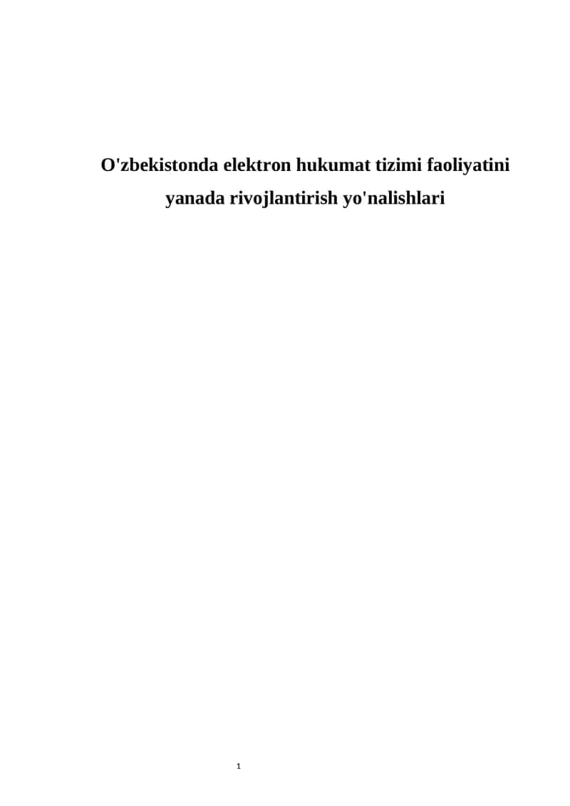 Elektron Hukumat Tizimi Rivojlantirish Yo'nalishlari 1