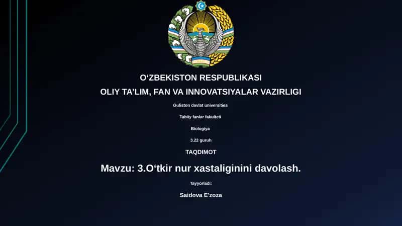 O'tkir radiatsiya kasalligining davolash 1