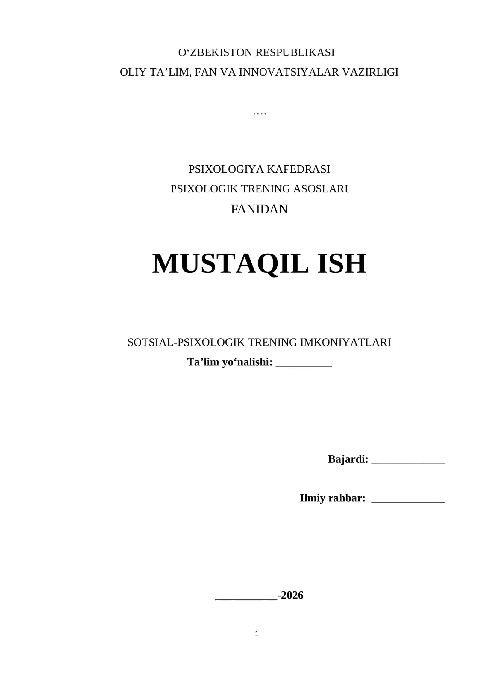 Mustaqil ish 1
