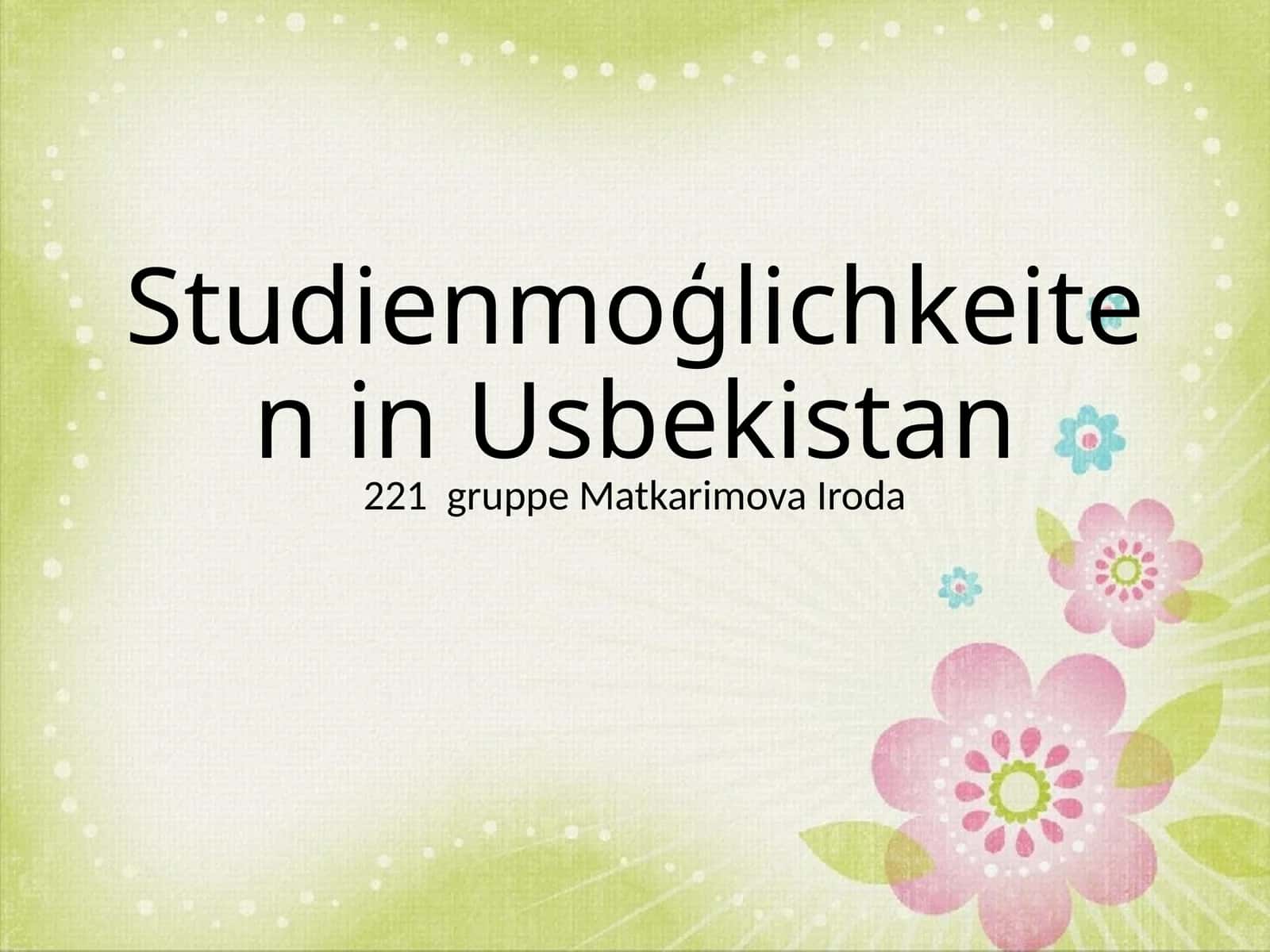Bildungssystem Usbekistans 1