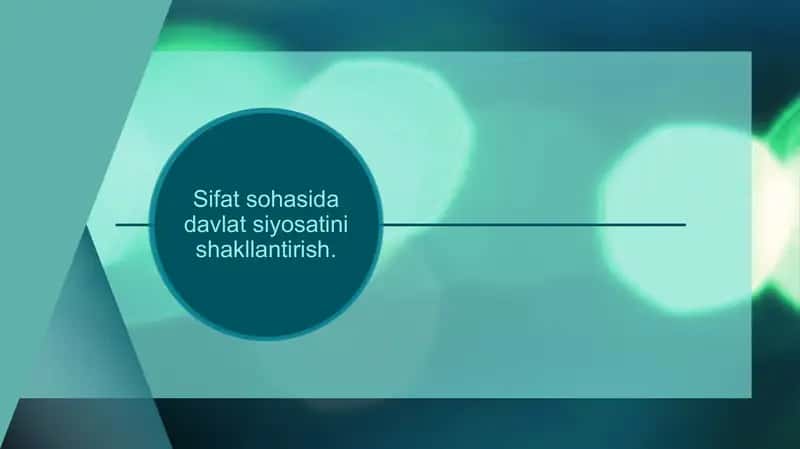 Sifat sohasida davlat siyosatini shakllantirish 1