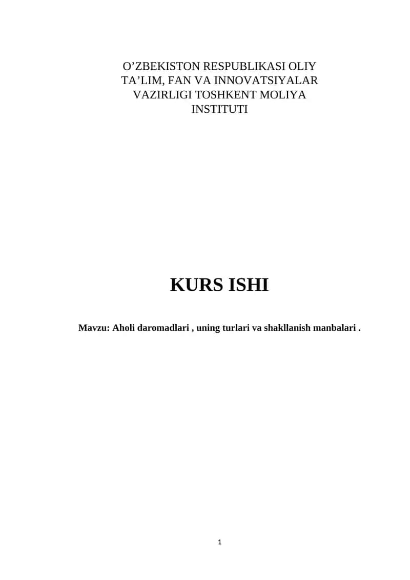 Aholi daromadlari 1