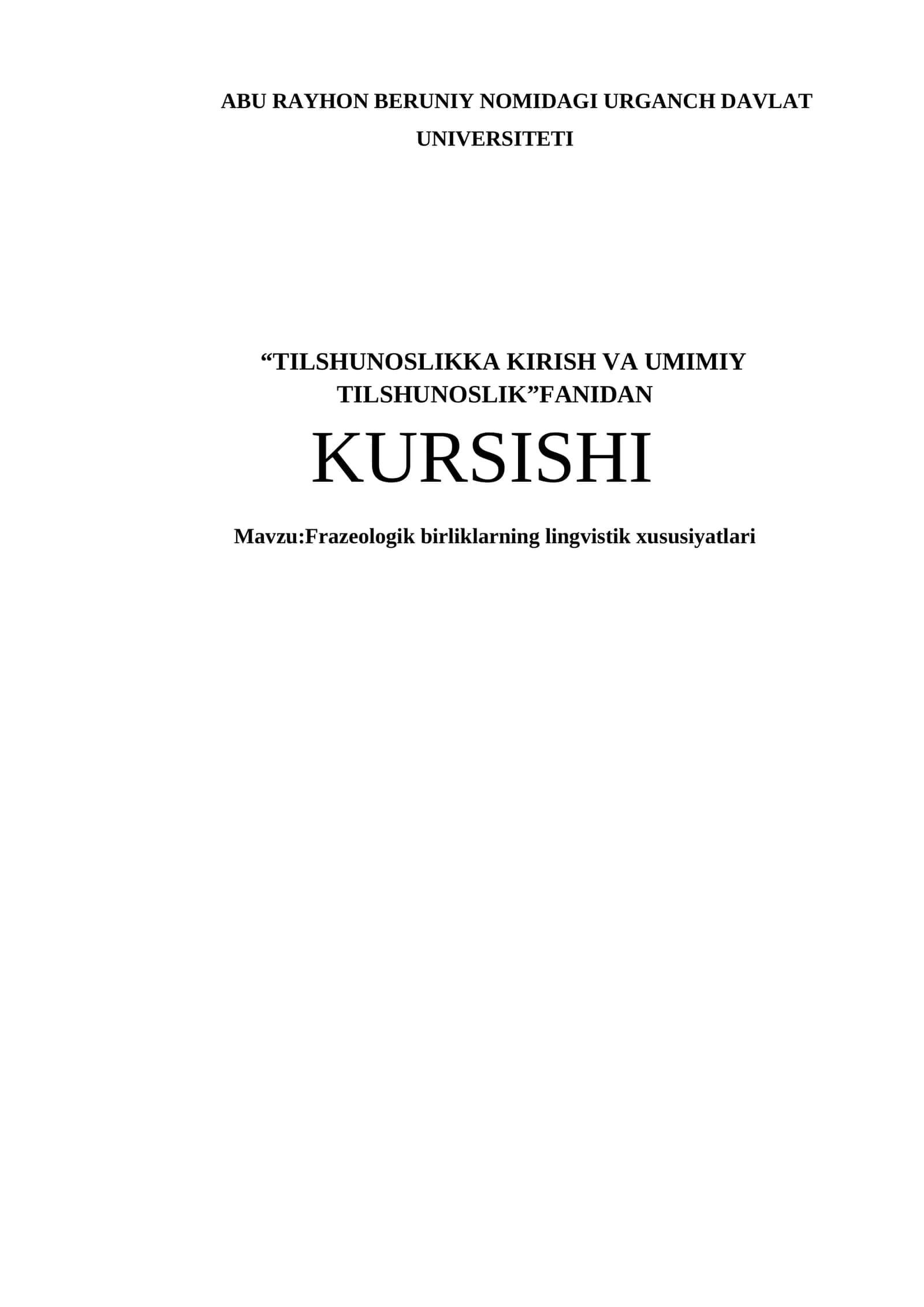 Frazeologik birliklarning lingvistik xususiyatlari 1