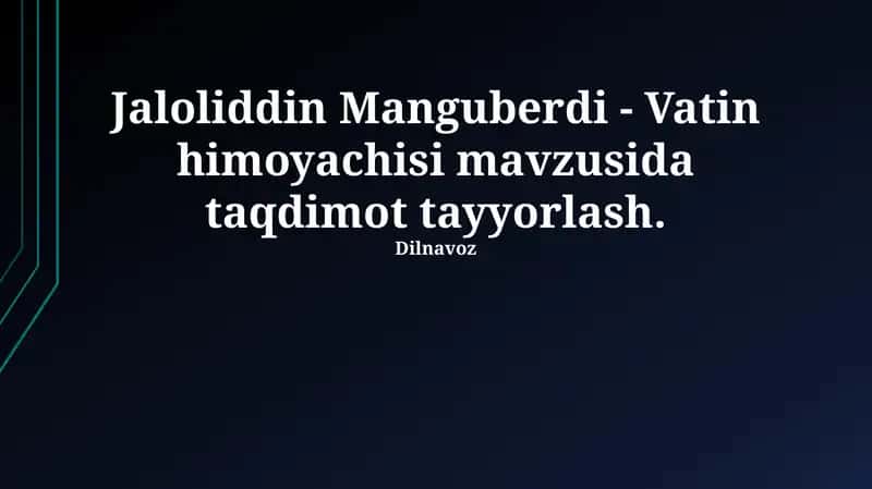 Vatin himoyachisi mavzusida taqdimot tayyorlash 1