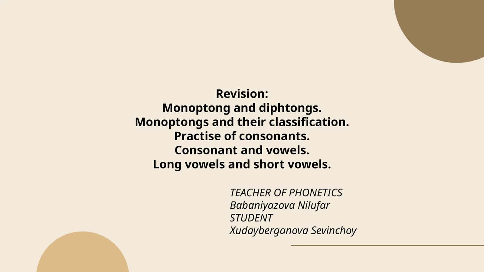 TEACHER OF PHONETICS 1