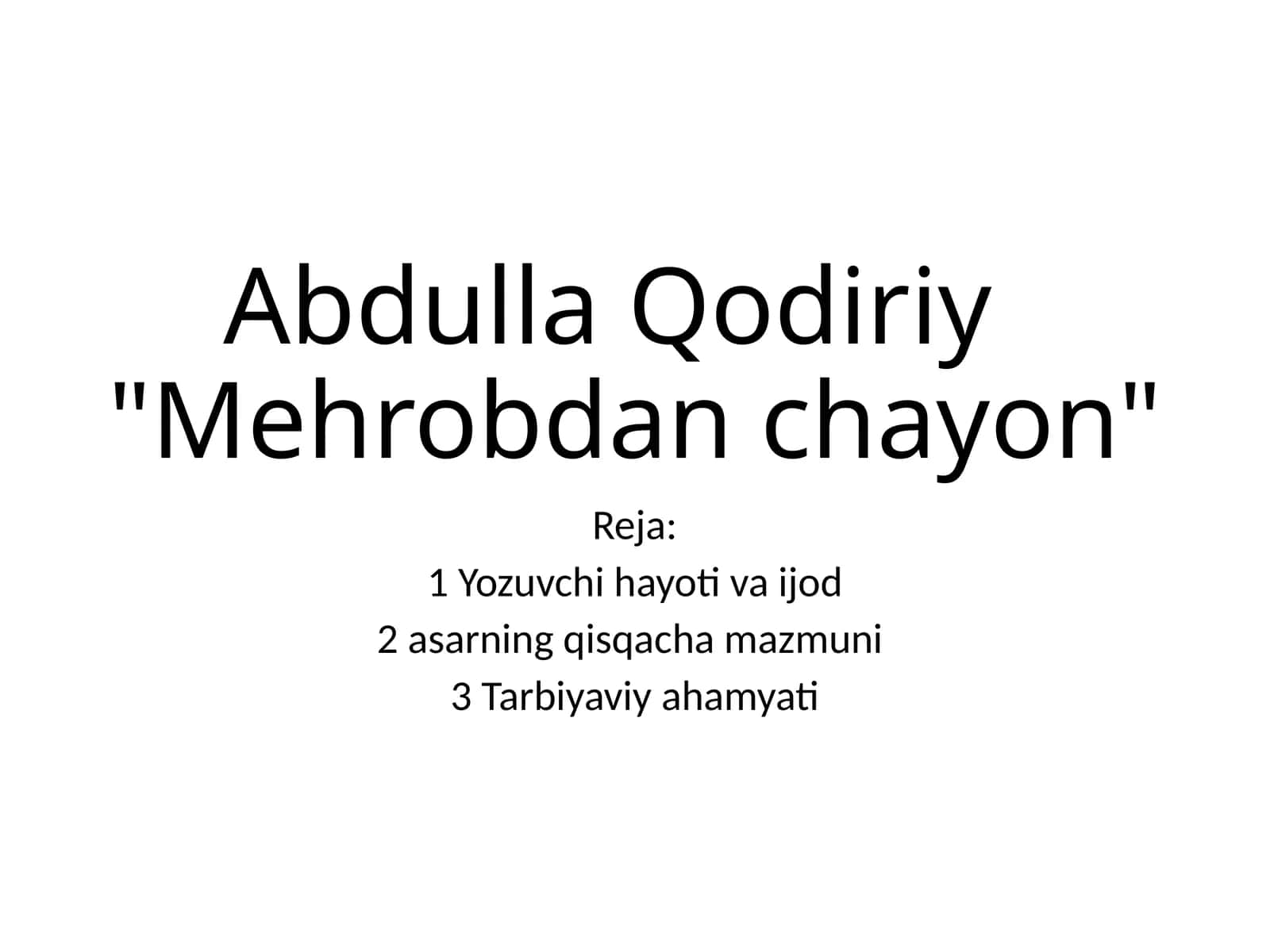 Mehrobdan chayon 1