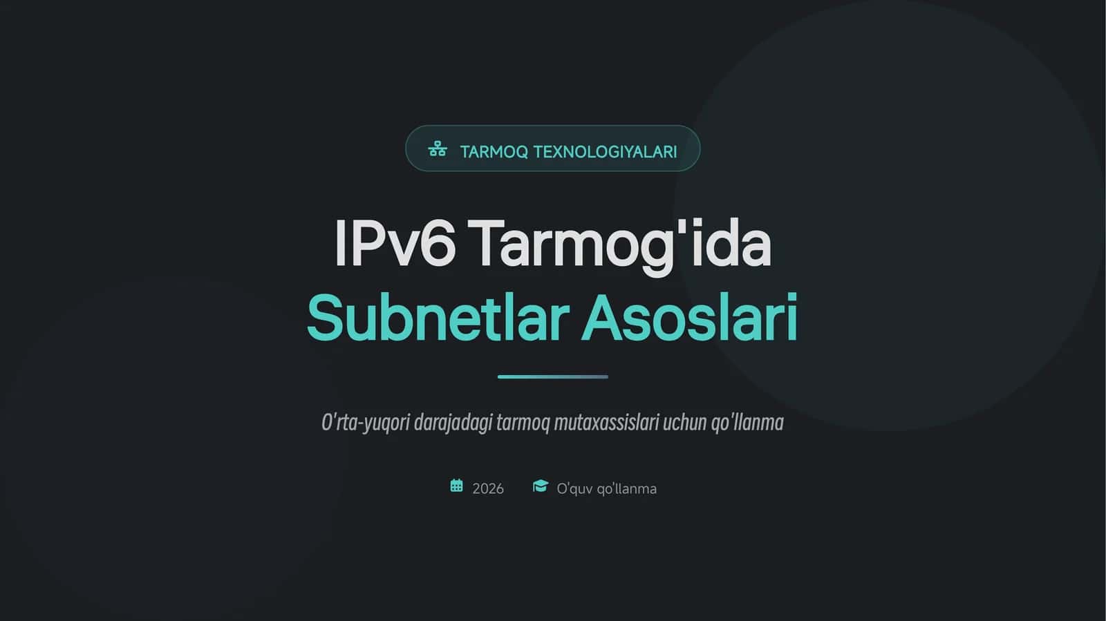Tarmoq texnologiyalari 1