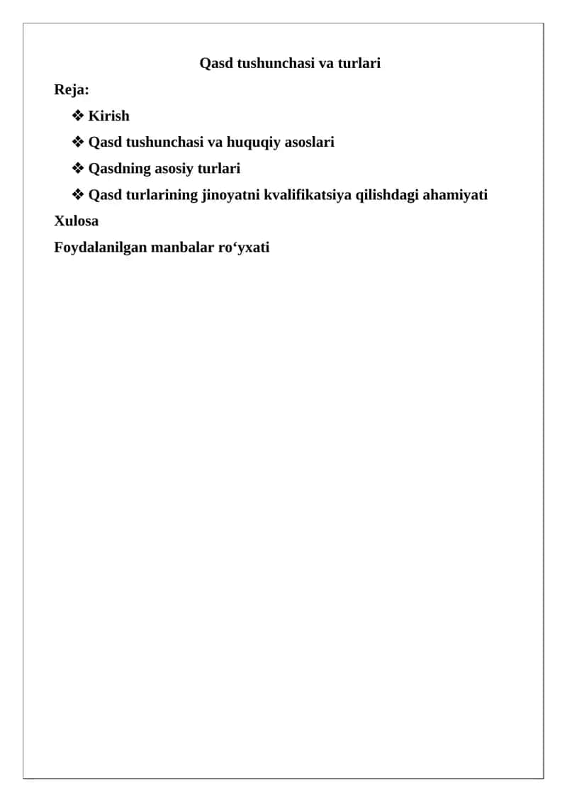 Qasd tushunchasi va turlari 1