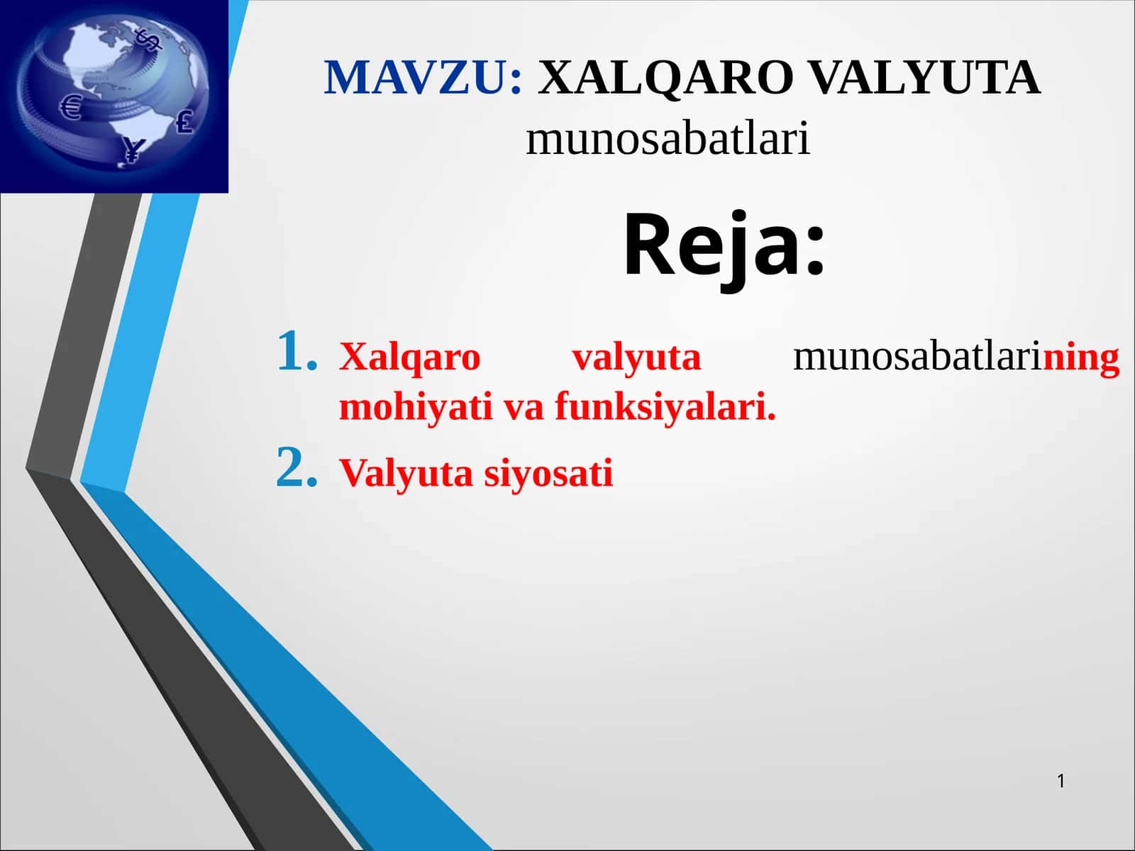 Xalqaro Valyuta Munosabatlari 1