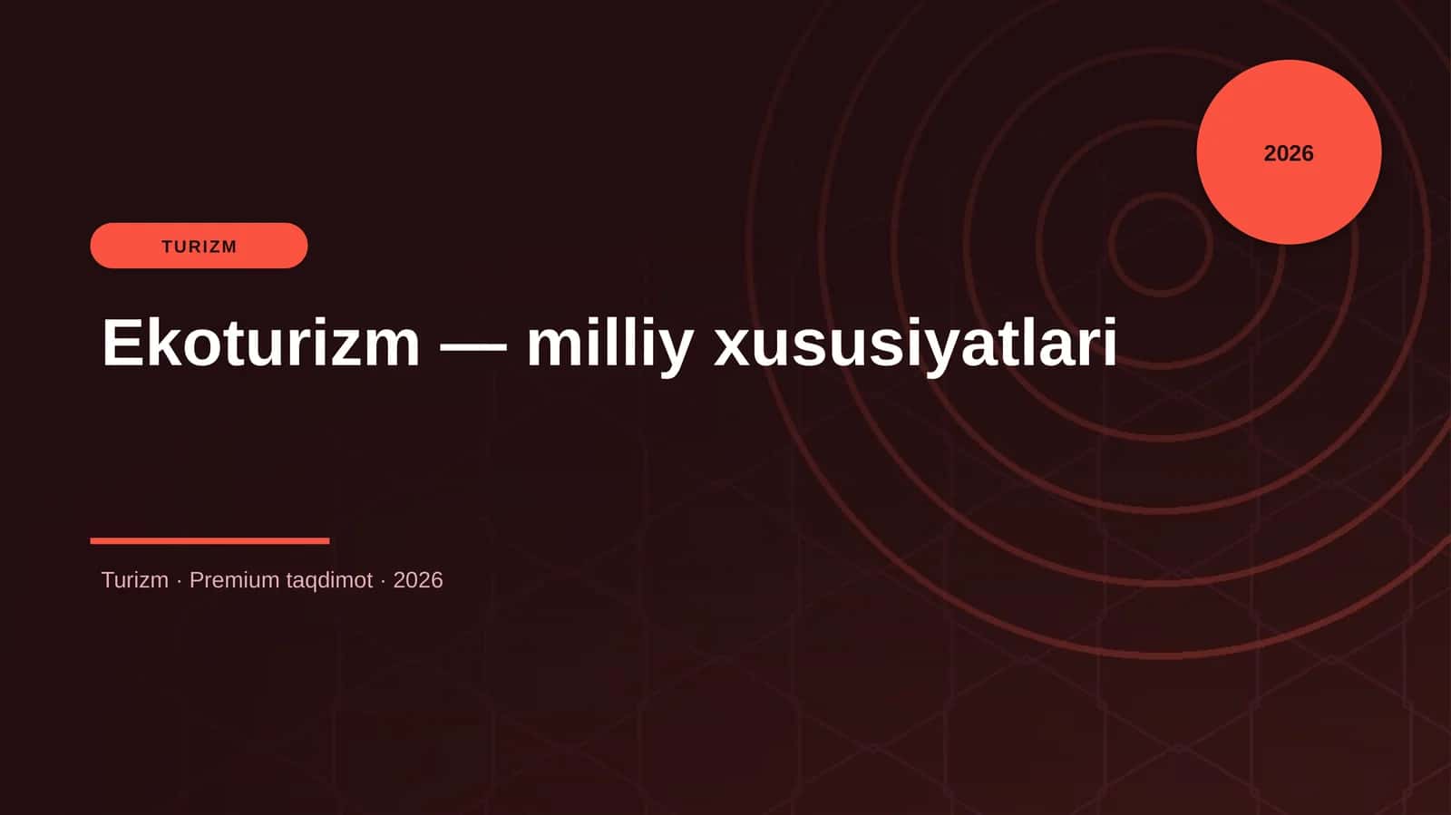 Ekoturizm — milliy xususiyatlari 1