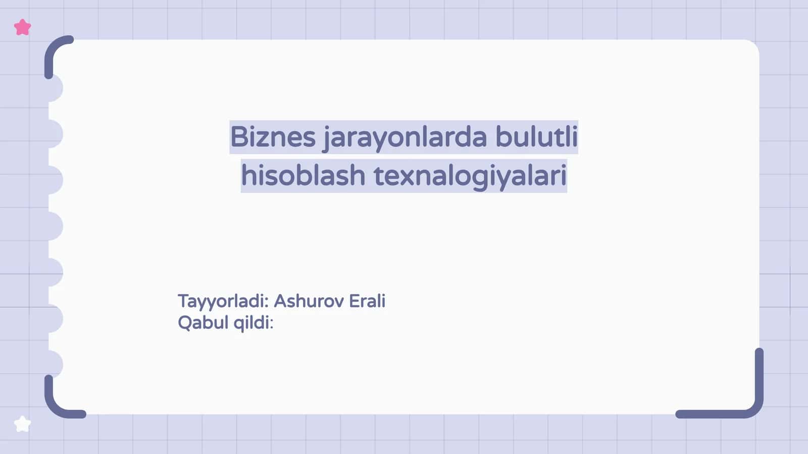 Bulutli hisoblash texnalogiyalari 1