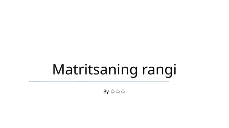 Matritsaning rangi 1