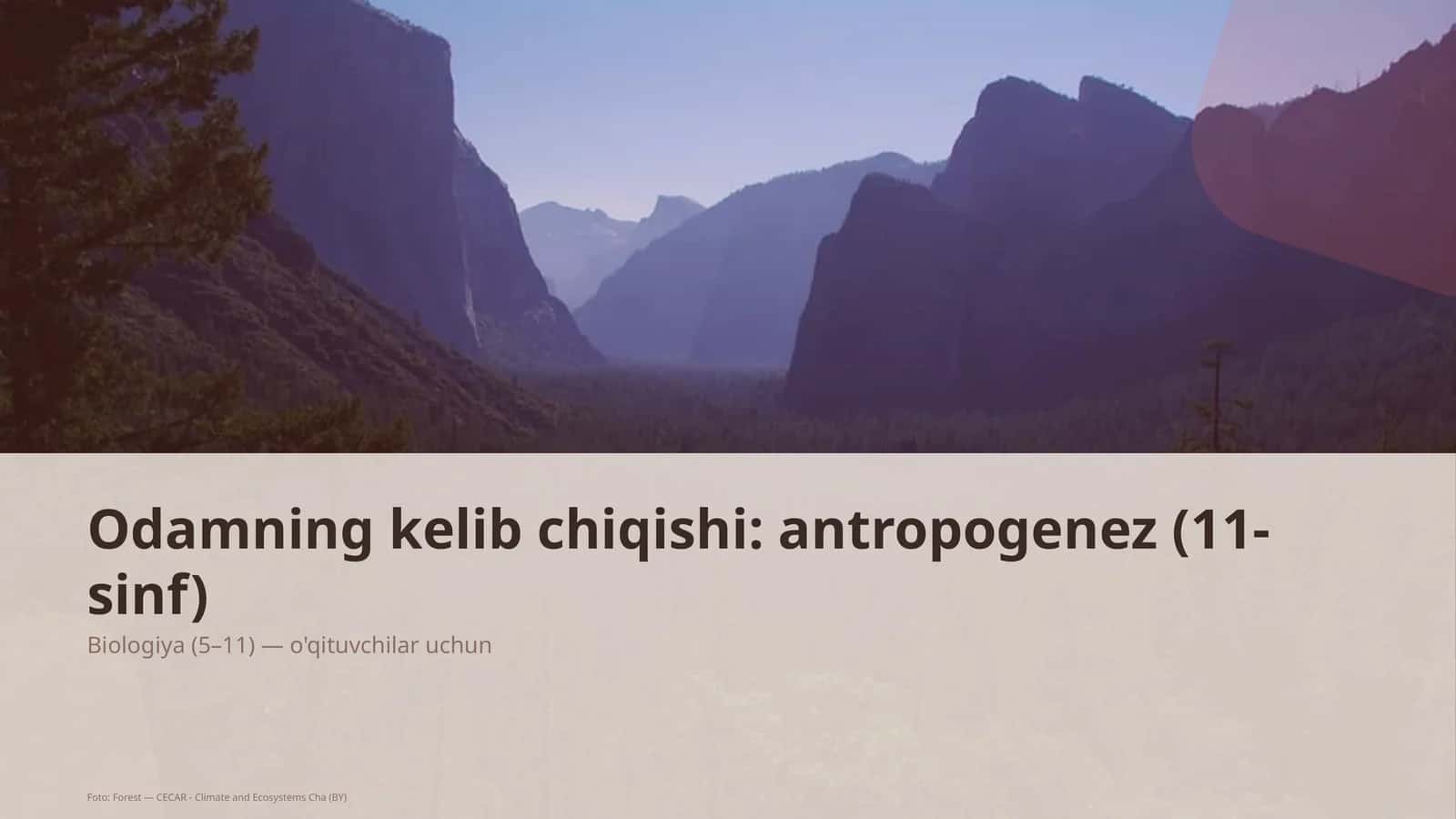 Odamning kelib chiqishi: antropogenez (11-sinf) 1