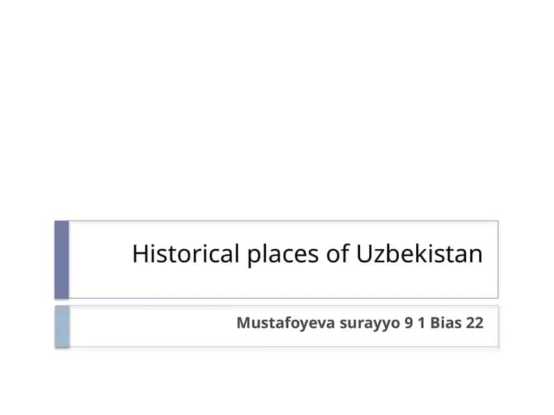 Historical places of Uzbekistan 1
