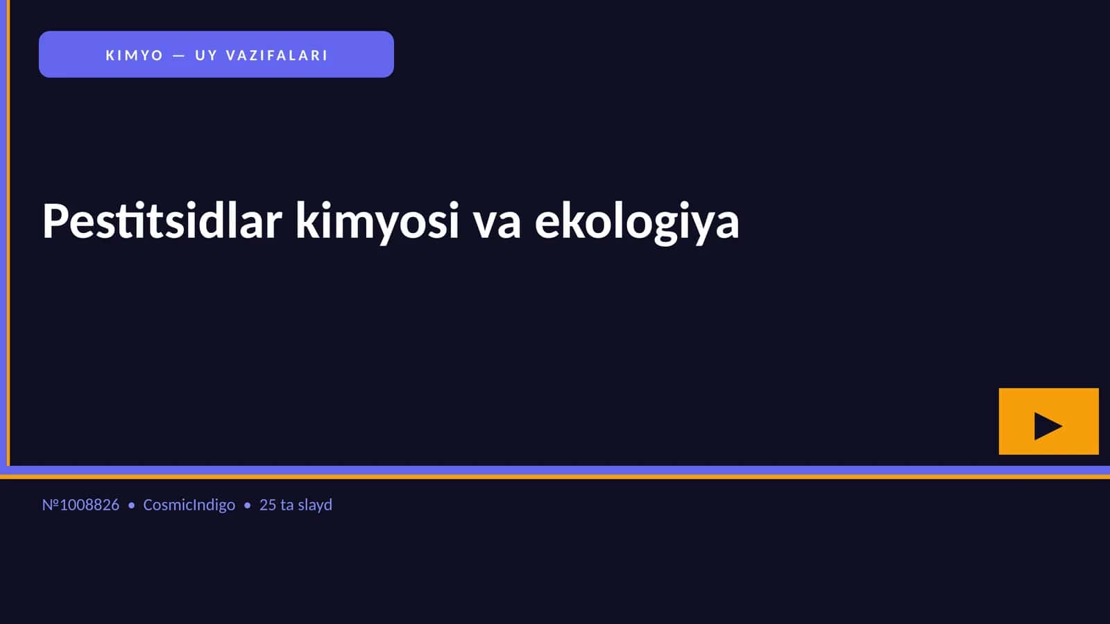 Pestitsidlar kimyosi va ekologiya 1