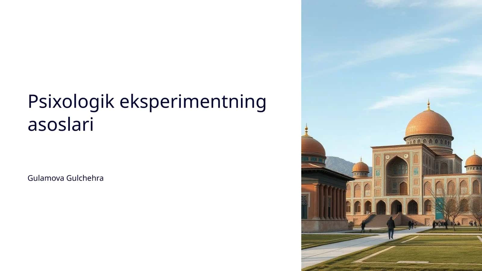 Psixologik eksperimentning asoslari 1
