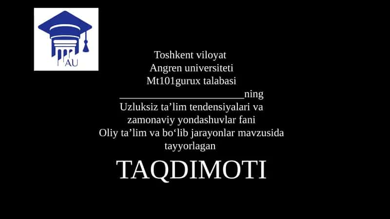 Oliy taʼlim va boʻlib jarayonlar 1