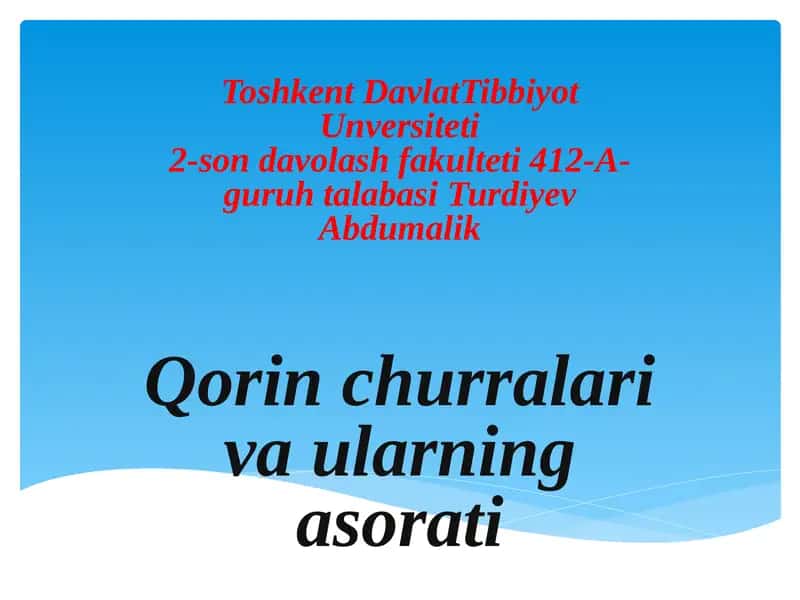 Qorin churralari va ularning asorati 1