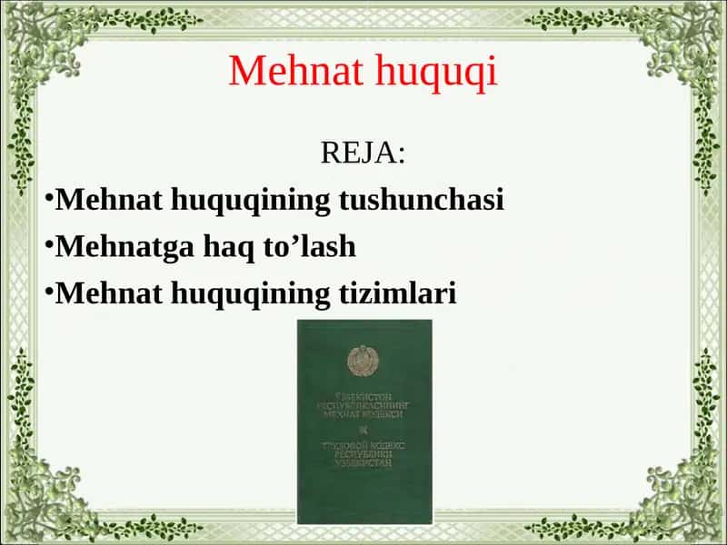 Mehnat huquqi 1