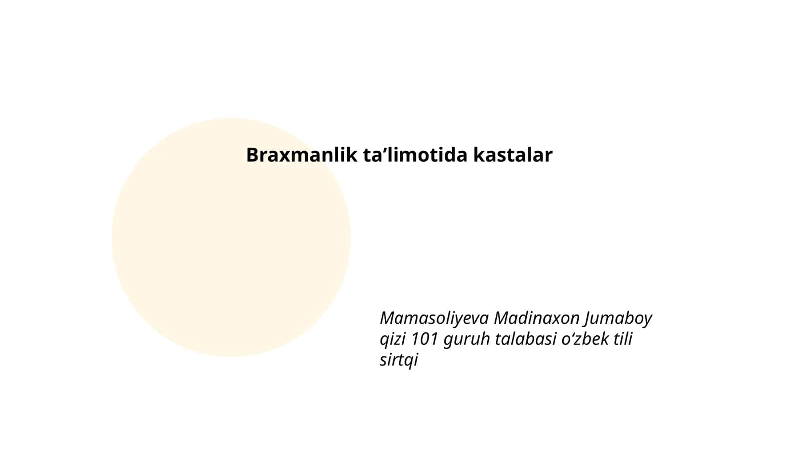 Braxmanlik taʼlimida kastalar 1
