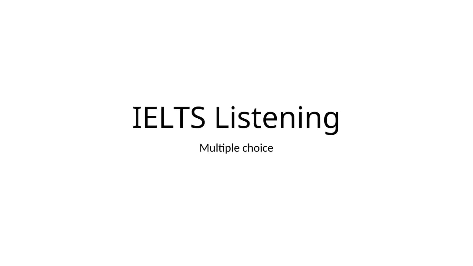 IELTS Listening 1