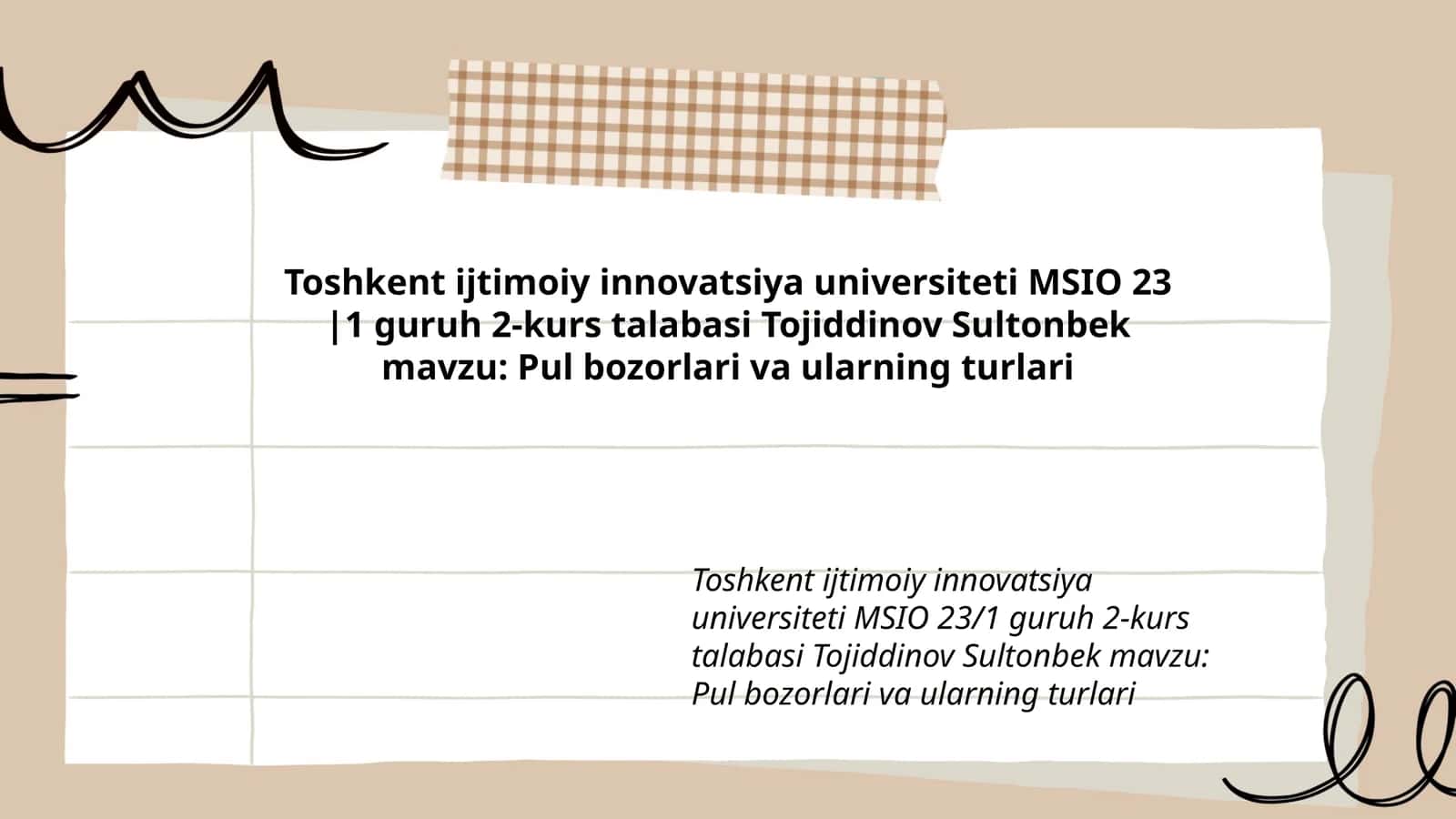 Pul bozorlari va ularning turlari 1