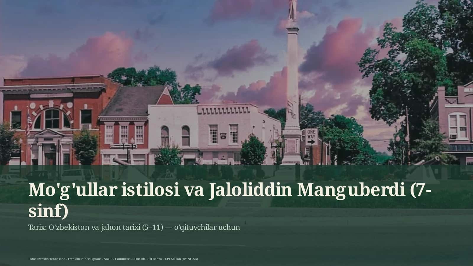 Mo'g'ullar istilosi va Jaloliddin Manguberdi (7-sinf) 1