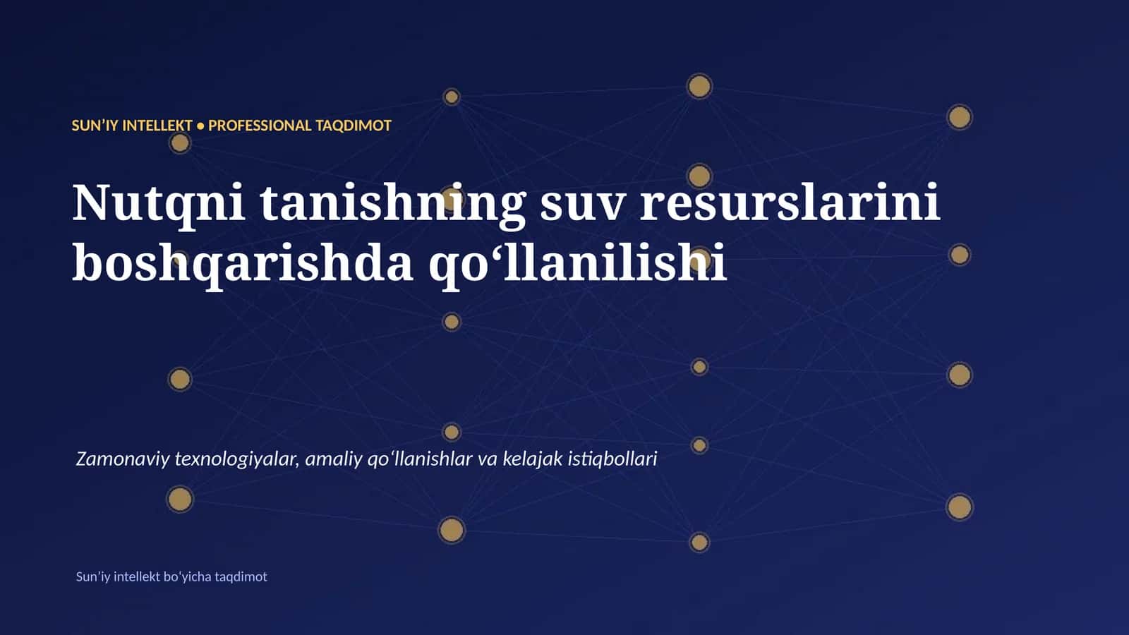 Nutqni tanishning suv resurslarini boshqarishda qoʻllanilishi 1