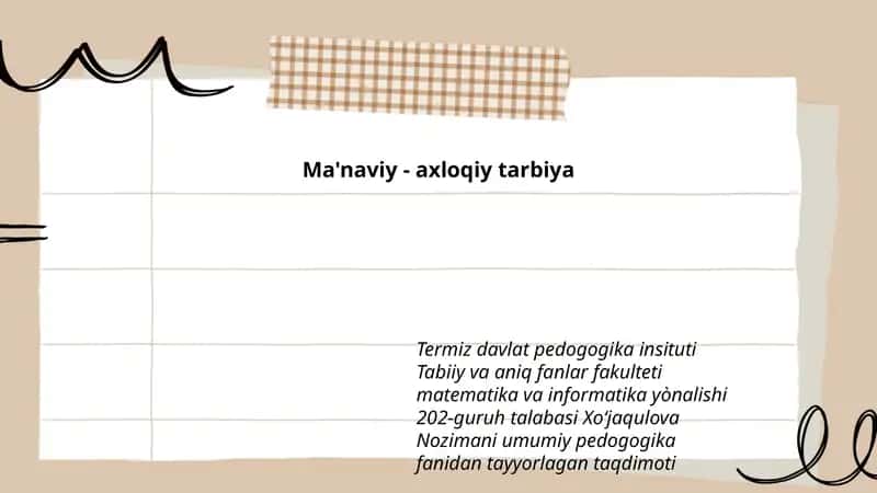 Ma'naviy - axloqiy tarbiya 1