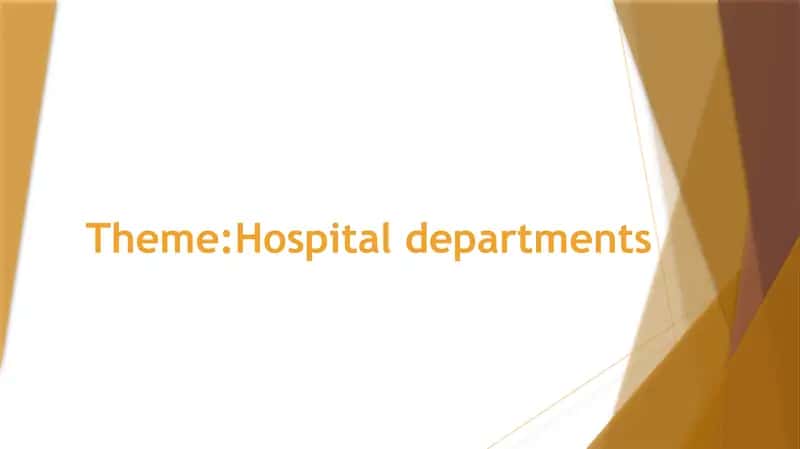 hospital departments 1