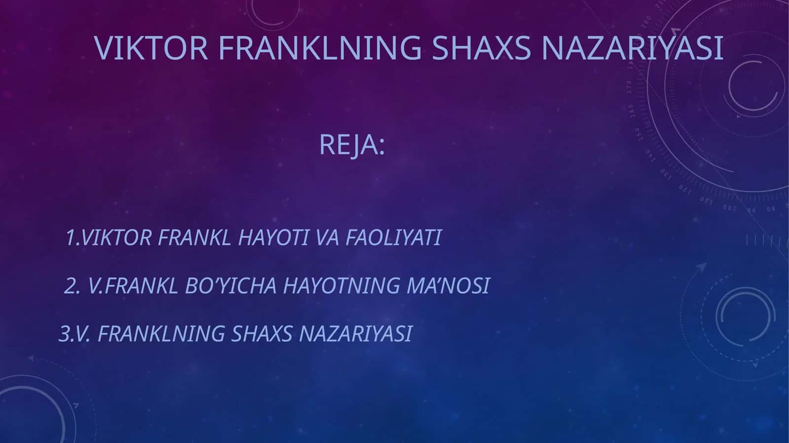 Viktor Franklning shaxs nazariyasi 1