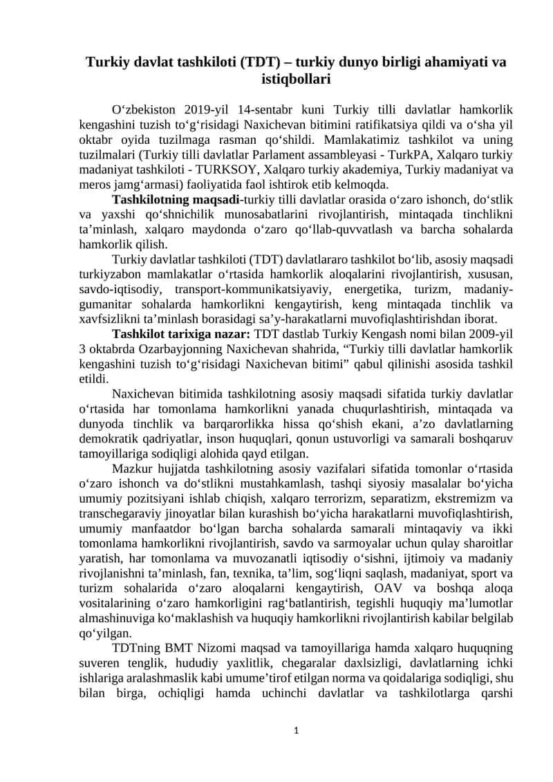 Turkiy davlat tashkiloti (TDT) 1