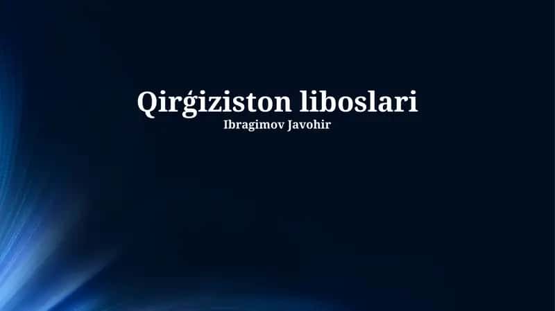 Qirģiziston liboslari 1