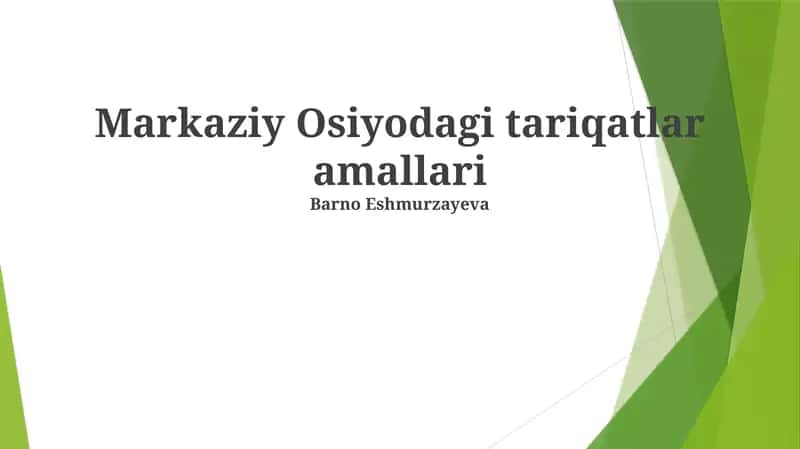 Markaziy Osiyodagi tariqatlar amallari 1
