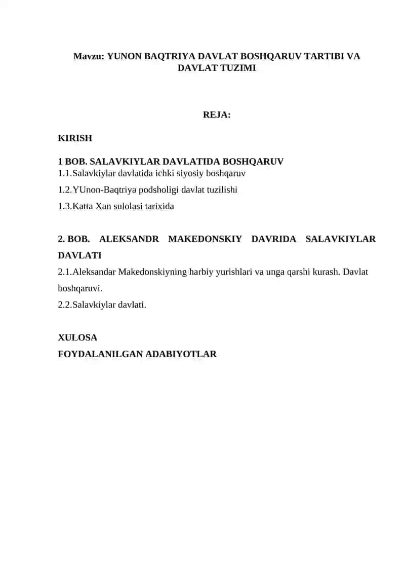 Yunon-Baqtriya Davlat boshqaruv tartibi va davlat tuzimi
