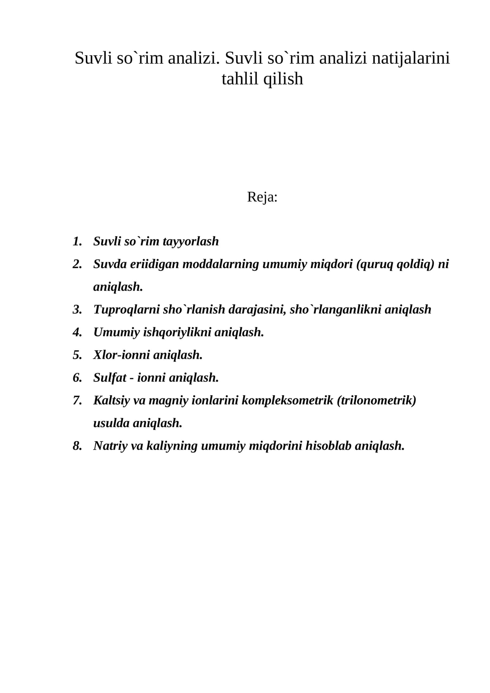Suvli so`rim analizi 1