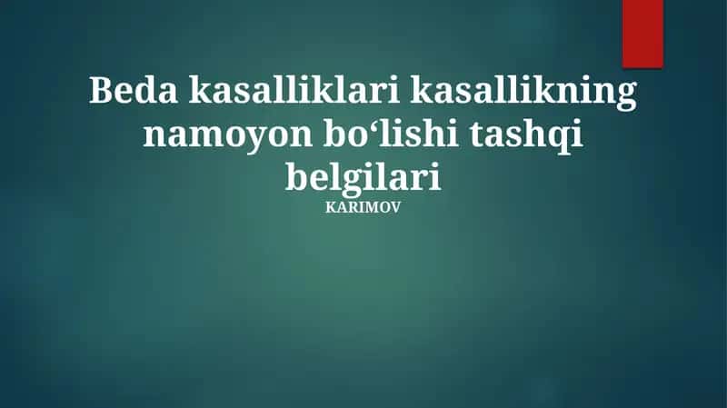 Beda kasalliklari kasallikning namoyon boʻlishi tashqi belgilari 1