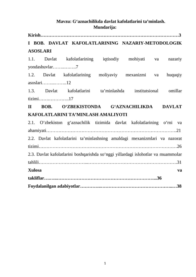 G‘aznachilikda davlat kafolatlarini ta’minlash 1