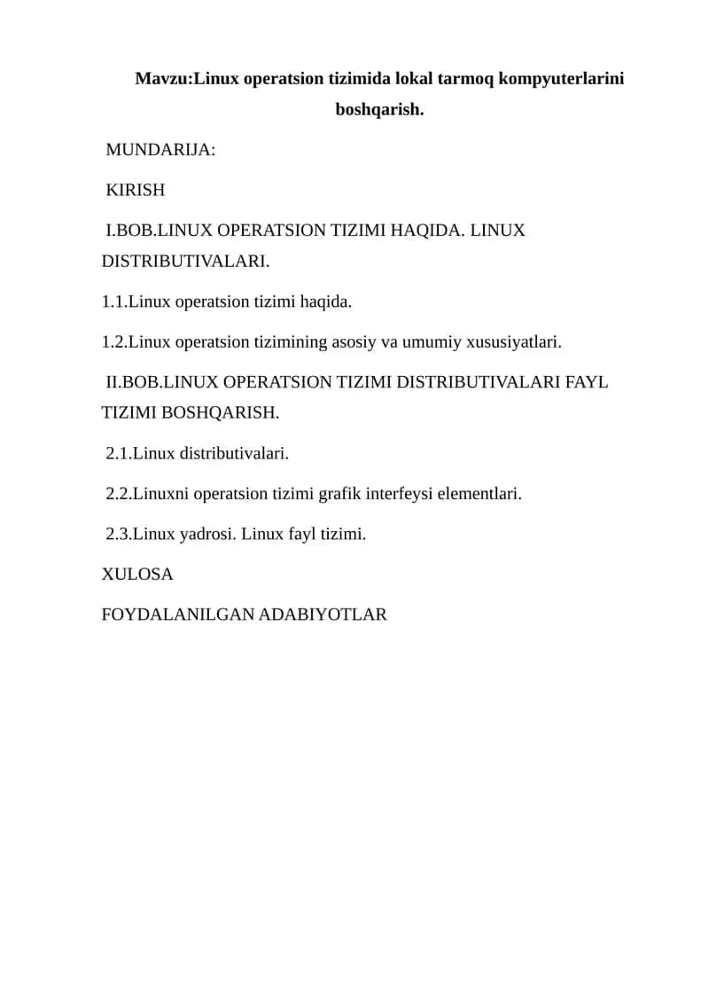 Linux operatsion tizimida lokal tarmoq kompyuterlarini boshqarish 1