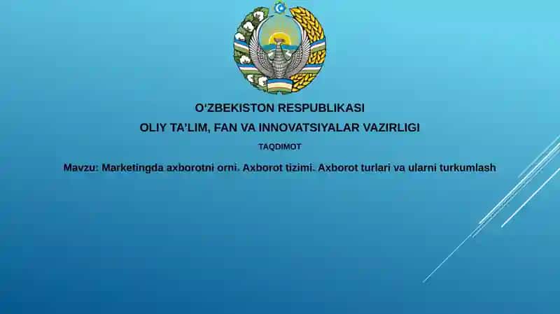 Marketingda axborotni orni
