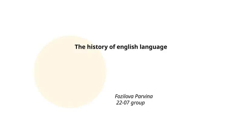 The history of english language 1